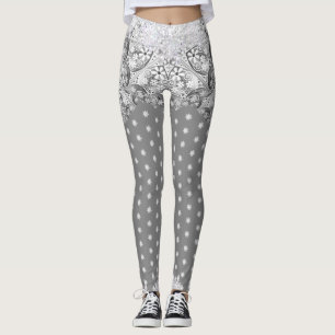 Keramik leicht grau & Schneeflocke Leggings