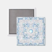 Keramik Light Blue & Snowflake Magnet (Vorderseite/Rückseite)