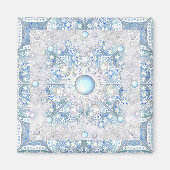 Keramik Light Blue & Snowflake Magnet (Vorne)