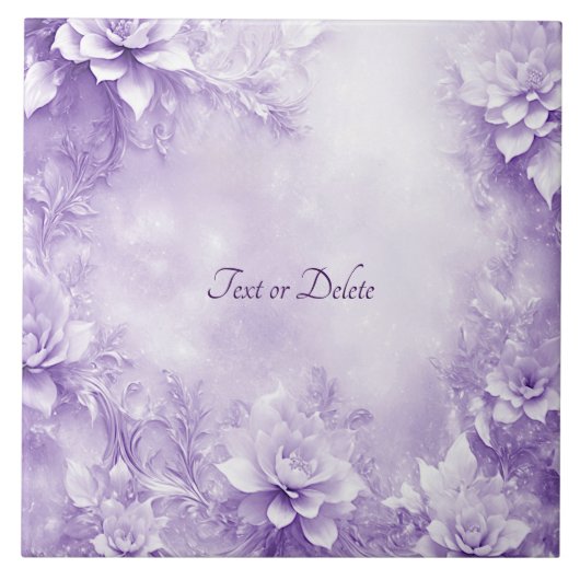 Keramik lila weiße Blume Fliese (Vorderseite)