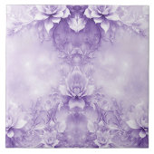 Keramik lila weiße Blume Fliese (Vorderseite)