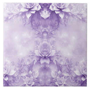 Keramik lila weiße Blume Fliese