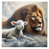 Keramik Lion und Lamb Fliese (Vorderseite)