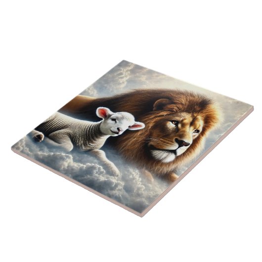 Keramik Lion und Lamb Fliese (Seite)