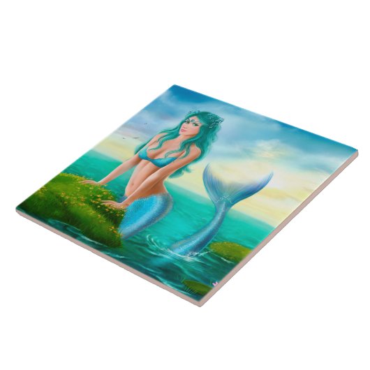 Keramik Meerjungfrau Fliese (Seite)