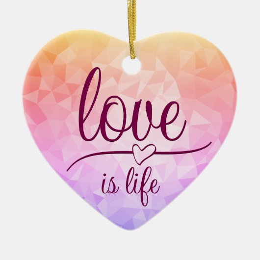 Keramik mit atemberaubendem rotem Herzen Ornament (Vorne)