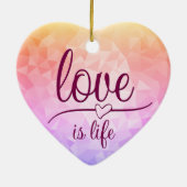 Keramik mit atemberaubendem rotem Herzen Ornament (Hinten)