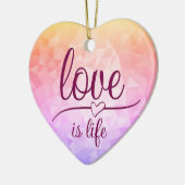 Keramik mit atemberaubendem rotem Herzen Ornament (Links)