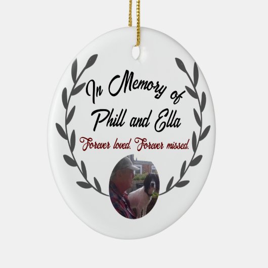 Keramik mit benutzerdefiniertem Foto und Text Keramik Ornament (Rechts)