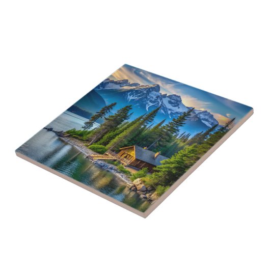 Keramik mit Bergsicht Fliese (Seite)