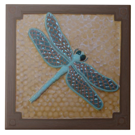 Keramik mit Drachenfliege Fliese (Vorderseite)