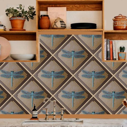 Keramik mit Drachenfliege Fliese