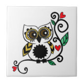 Keramik mit Eulendesign Fliese (Vorderseite)