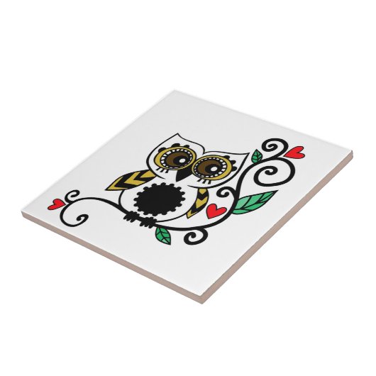 Keramik mit Eulendesign Fliese (Seite)