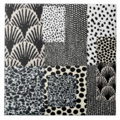 Keramik mit fett schwarz-weißem Design Fliese (Vorderseite)