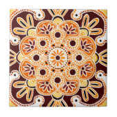 Keramik mit geometrisch braun, gold und orange fliese (Vorderseite)