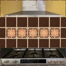 Keramik mit geometrisch braun, gold und orange fliese