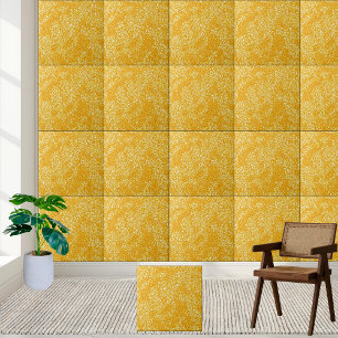 Keramik mit goldenem Blumenmuster Tile 2 Fliese