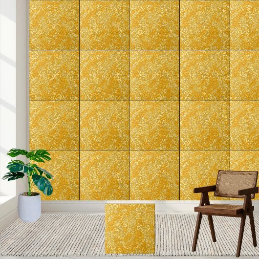 Keramik mit goldenem Blumenmuster Tile 2 Fliese
