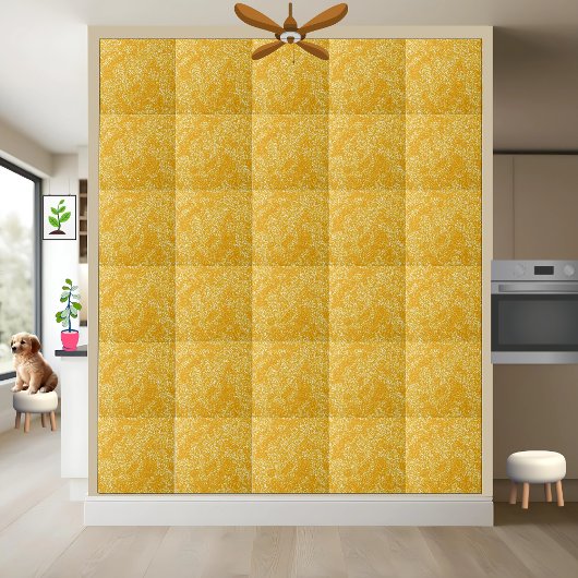 Keramik mit goldenem Blumenmuster Tile 2 Fliese