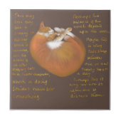 Keramik mit Schlafkatze Fliese (Vorderseite)