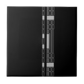 Keramik mit schwarzen geometrischen Strichen Art-D Fliese (Vorderseite)