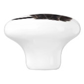 Keramik mit schwarzer Katze Keramikknauf (Seitenansicht)