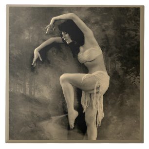 Keramik mit Vintagem Dancer Foto Fliese