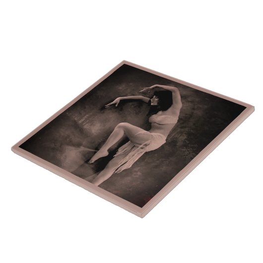 Keramik mit Vintagem Dancer Foto Fliese (Seite)