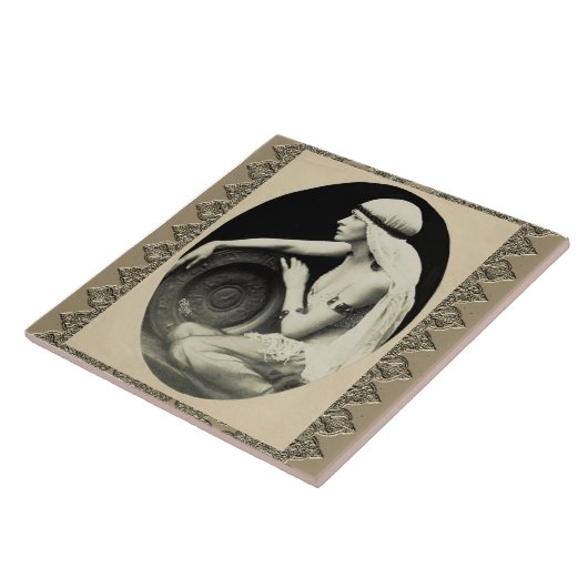 Keramik mit Vintagem Tänzer Fliese (Seite)