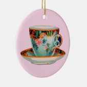 KERAMIK MIT VINTAGEM TEACUP ORNAMENT (Rechts)