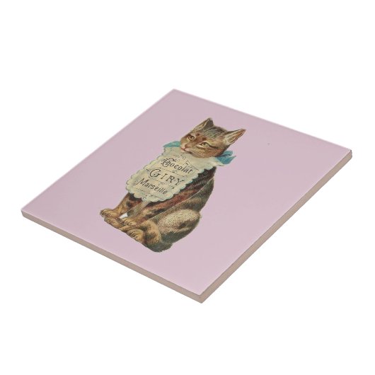 KERAMIK MIT VINTAGER KATZE "CHOCOLAT" FLIESE (Seite)