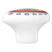 Keramik mit weißlicher Handzeichnung Keramikknauf (Seitenansicht)