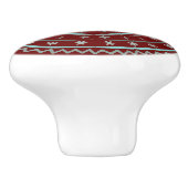 Keramik mit weißlicher Handzeichnung Keramikknauf (Seitenansicht)