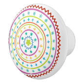 Keramik mit weißlicher Handzeichnung Keramikknauf (Rechts)