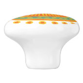 Keramik mit weißlicher Handzeichnung Keramikknauf (Seitenansicht)