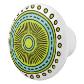 Keramik mit weißlicher Handzeichnung Keramikknauf (Rechts)