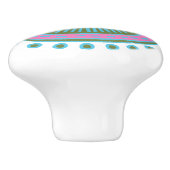 Keramik mit weißlicher Handzeichnung Keramikknauf (Seitenansicht)