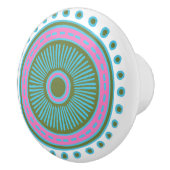 Keramik mit weißlicher Handzeichnung Keramikknauf (Rechts)