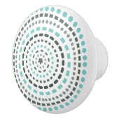 Keramik mit weißlicher Handzeichnung Keramikknauf (Rechts)