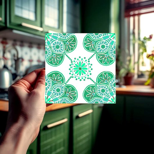 Keramik mit wiederholt grün fliese