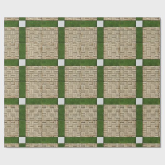 Keramik-Mittelmeerfliesen-Grün-Grau Geschenkpapier (Flach)