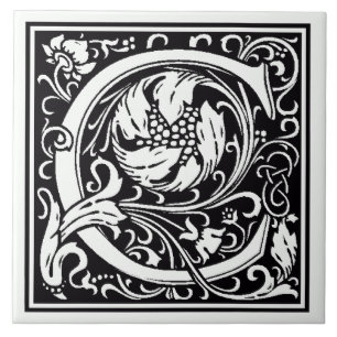 Keramik - Monogramm Buchstaben C Fliese