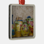 Keramik, Moustiers-Sainte-Marie, Provence, Silbernes Ornament (Rechts)