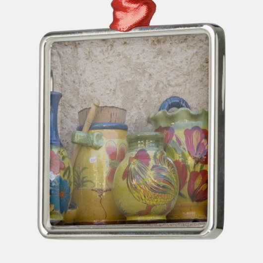 Keramik, Moustiers-Sainte-Marie, Provence, Silbernes Ornament (Links)