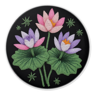 Keramik Native Beadwork Floral Lotus Knochen Keramikknauf