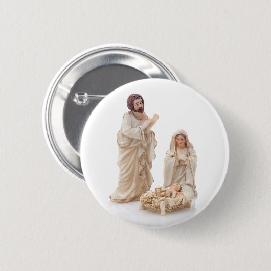 Keramik Nativityszene Button (Vorne & Hinten)