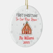 Keramik New Zuhause Christmas Personalisiert Ornament (Rechts)