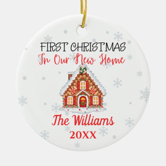 Keramik New Zuhause Christmas Personalisiert Ornament (Vorne)