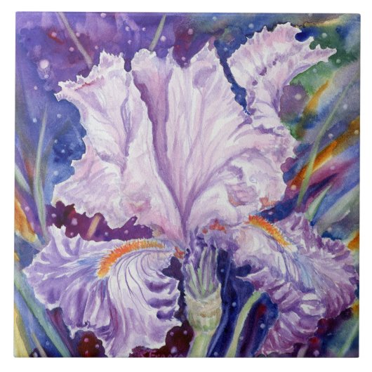 Keramik "Night Iris" Fliese (Vorderseite)
